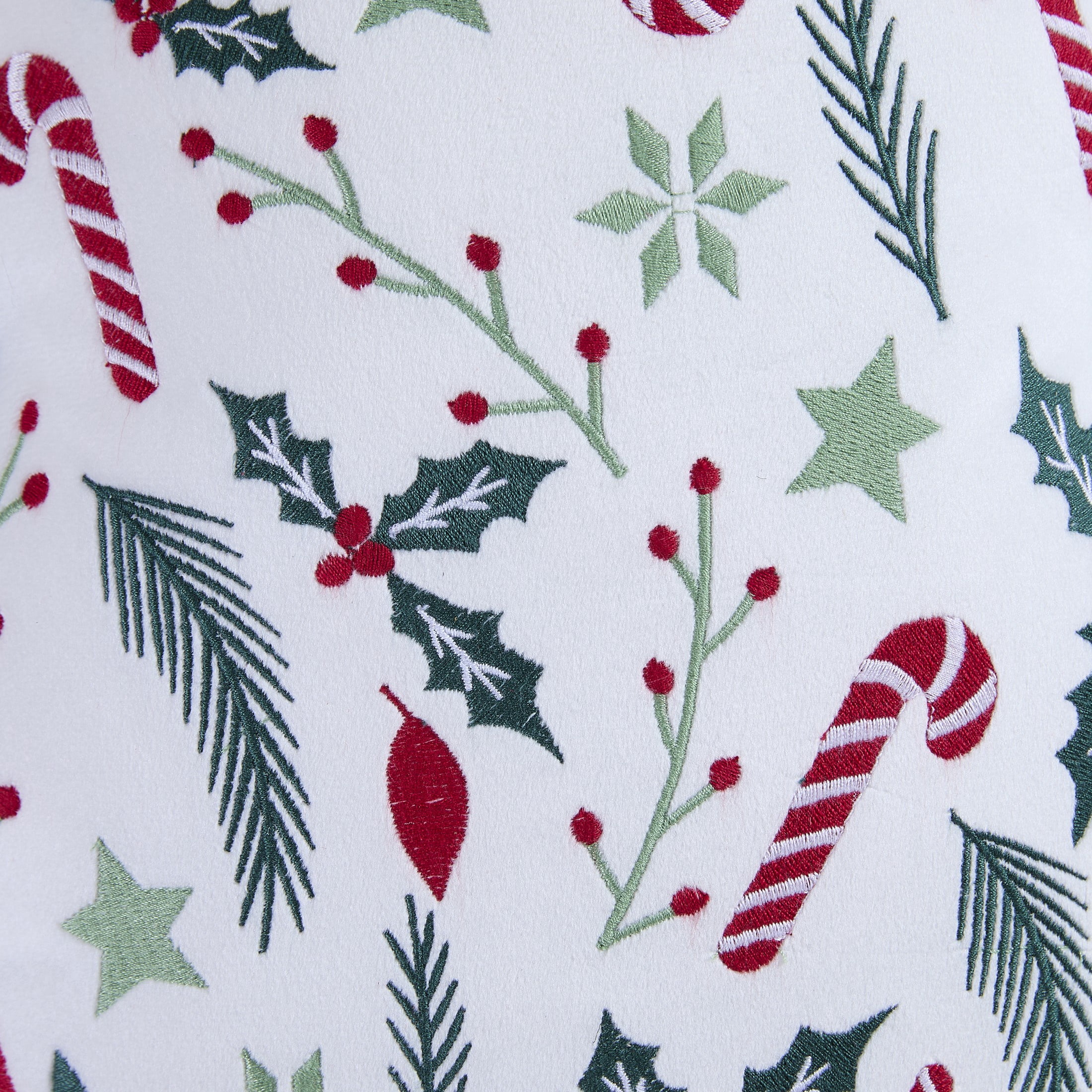 VCNY Home Christmas Tree 20" x 14" White Faux Mink Holiday Decorative Pillow