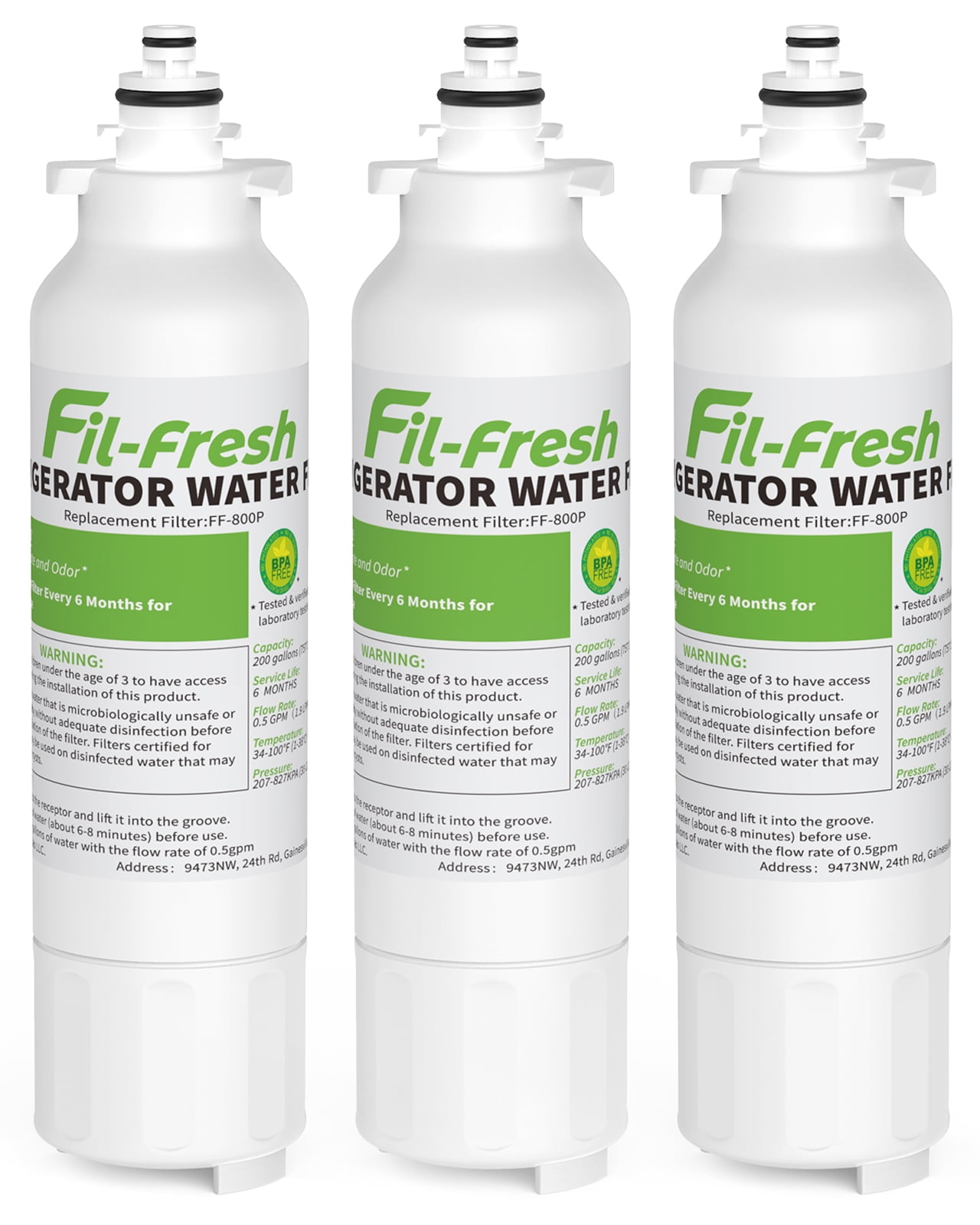 FilFresh 3PCS ADQ73613401 Refrigerator Water Filter Replacement for LG