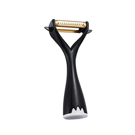 

Amosfun Stainless Steel Peeler 2-in-1 Multifunctional Vegetable Fruit Peeler Titanium Grater Household Kitchen Gadget (Balck)