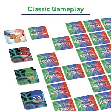 PJ Masks Matching Memory Game For Preschoolers Ages 3+ - 72 Character Cards For 1+ Players