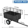 thumbnail image 5 of EastVita Heavy Duty Dump ATV Trailer for Lawn Tractors 750 LB Capacity 15 Cu Ft Steel Utility Cart for Riding Mowers and ATVs, 5 of 6