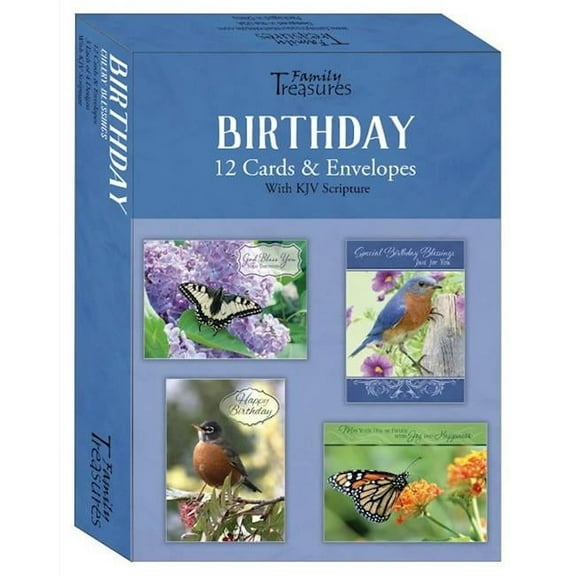 Family Treasures Wholesale 402653 Cheery Blessings Birthday Boxed Card - Box of 12