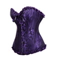 thumbnail image 5 of ZACPNCV Women's Lace Up Corset Boned Floral Overbust Lingerie Bustier Bodyshaper Top, 5 of 7