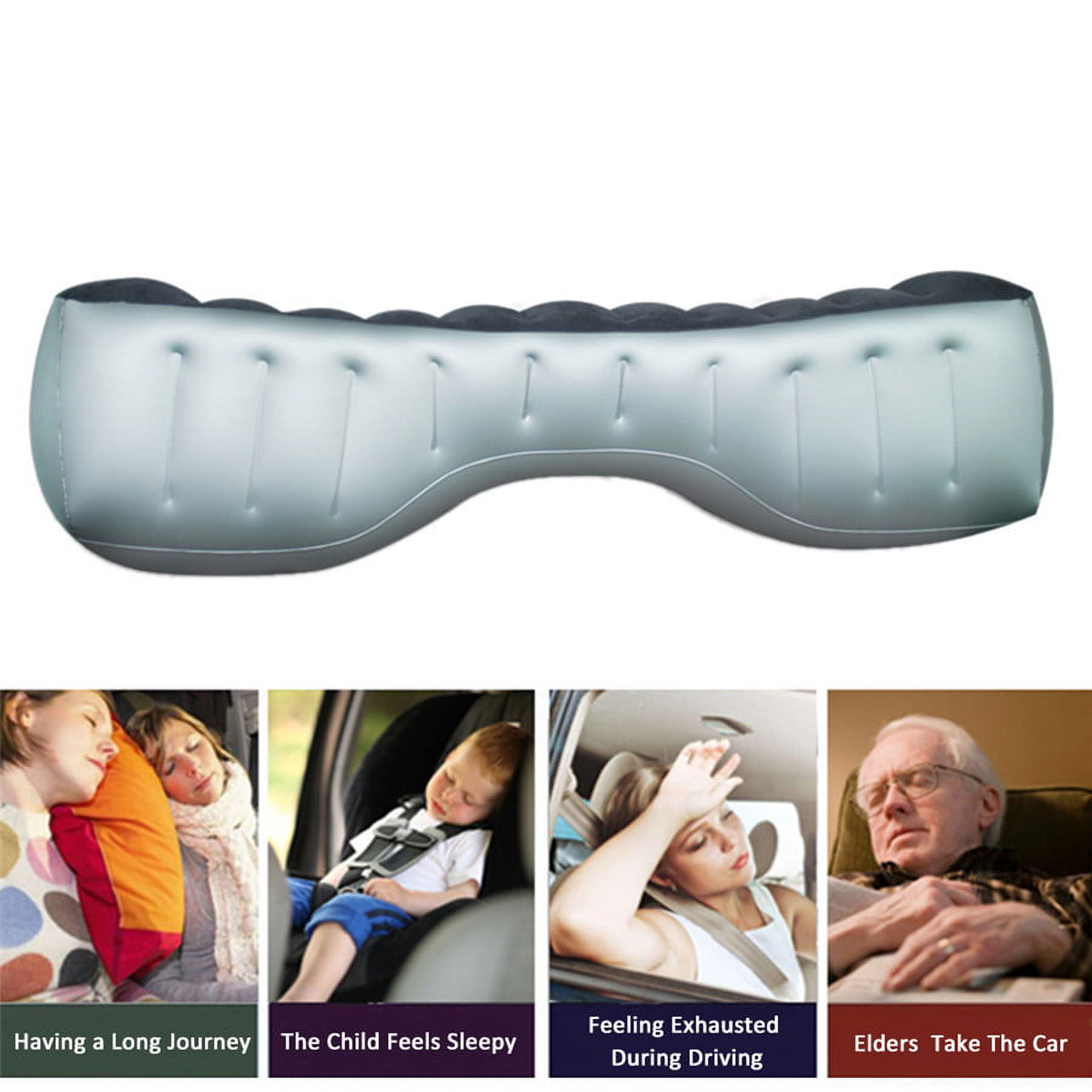 1x Gray Car Travel Inflatable Mattress Back Seat Gap Pad Air Bed Cushion Camping