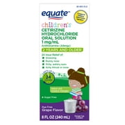 Equate Children's Cetirizine Hydrochloride Allergy Relief Oral Solution, 8 fl oz