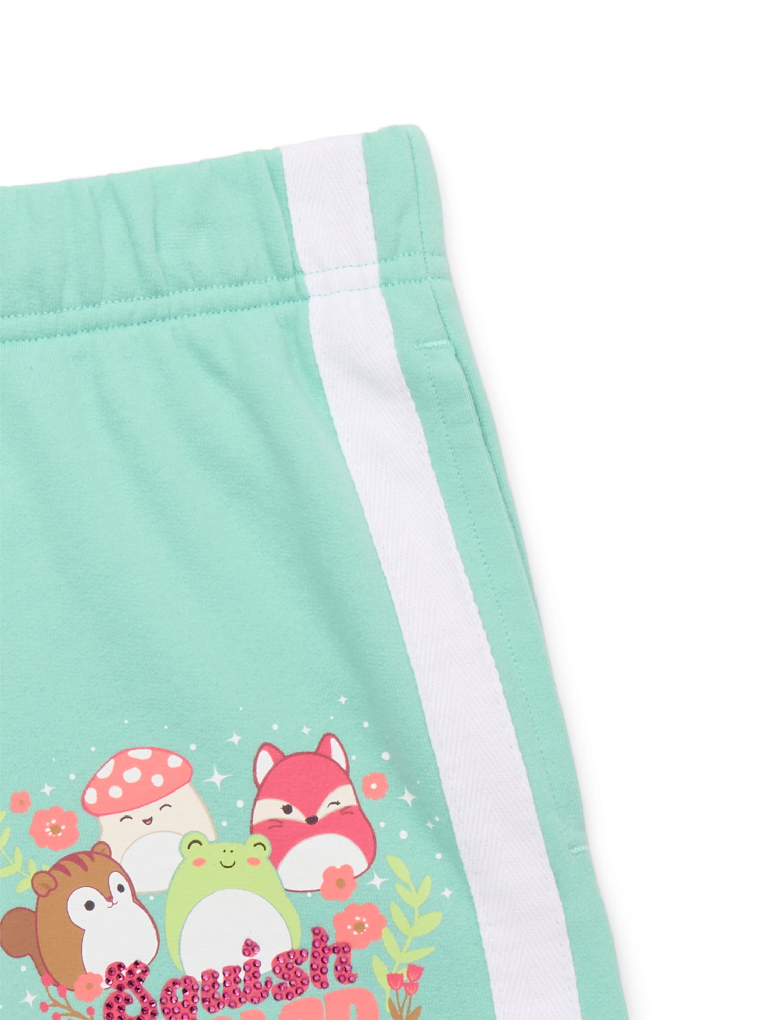 Squishmallow Squad Girls Graphic Fleece Shorts, Sizes 4-16