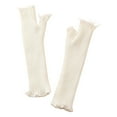thumbnail image 1 of GDREDA Women's Fashionable Solid Knit Half Finger Gloves with Ripped Design for Personality and Daily Wear Comfort White,One Size, 1 of 6