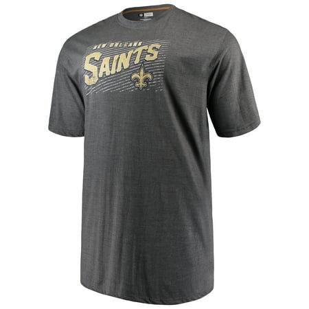 New Orleans Saints Desk Clock - Men's Majestic Charcoal New Orleans Saints Big & Tall Royal Domination Malt T-Shirt