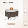 thumbnail image 3 of INTER HUT Canyon Ridge 2PCS Patio Rattan Cushioned Ottoman, Outdoor Wicker Ottomans Footrests for Front Porch, Balcony, Backyard, Yard Deck, Beige, 3 of 8