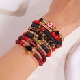 thumbnail image 6 of PISONIC Game Day Bracelets for Women - Heishi Clay Beaded Stretch Bracelets - Stackable Sports Charm Bracelet Bangles - Football Accessories & Outfits Jewelry Gifts, 6 of 7
