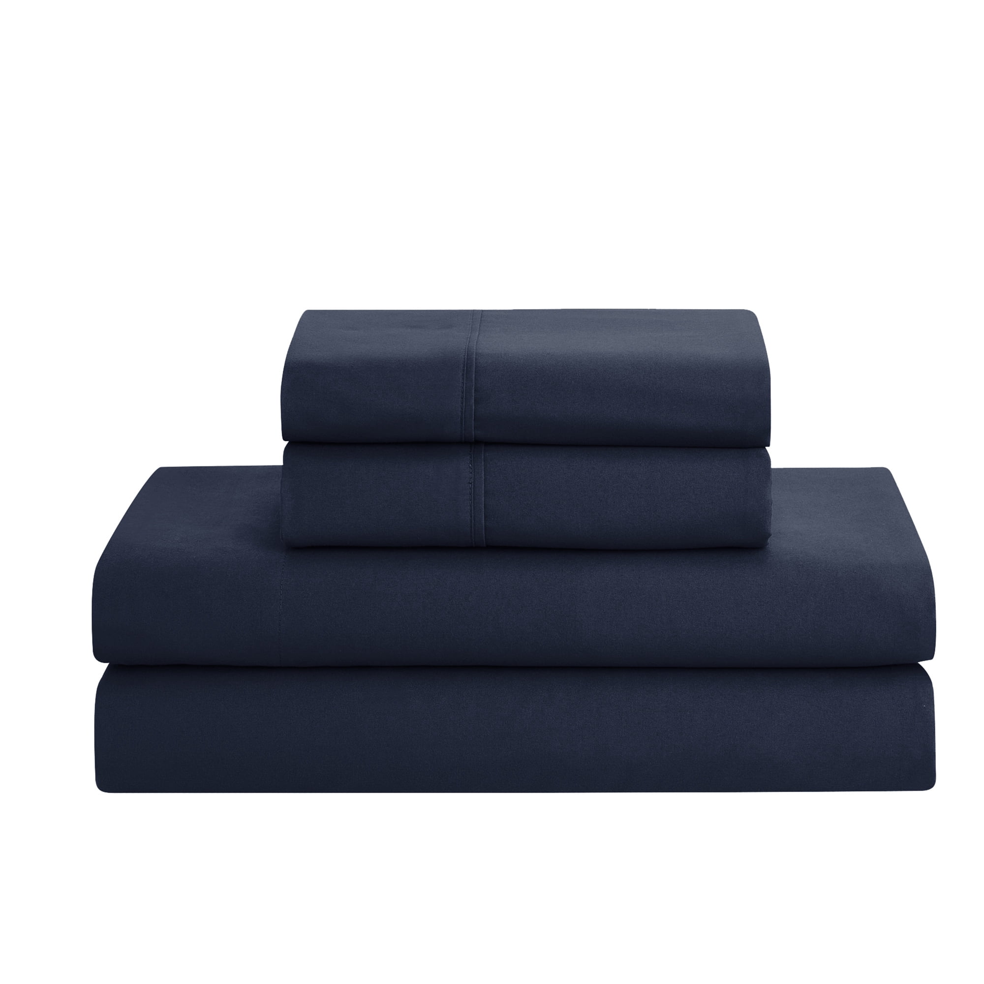 8 Piece Bed In A Bag Pintuck Comforter Sheet Bed Skirt Sham Set King Navy