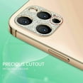 thumbnail image 4 of Dteck 2-Pack Camera Lens Protector for iPhone 14 Pro Max,Diamond Bling Glitter 3D Rhinestone Camera Cover Anti Scratch Shockproof Metal Protective,Gold, 4 of 5