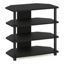 Maklaine Engineered Wood 4-Tier Petite TV Stand for TV up to 25" in Black