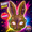 Iridescent Multicolor Sequin, variant on Festive Find Store Sequined Rabbit Half Face Mask with Long Bunny Ears and Elastic Strap, Halloween Easter Masquerade Rave Cosplay Mardi Gras Costume Accessory, Multicolor