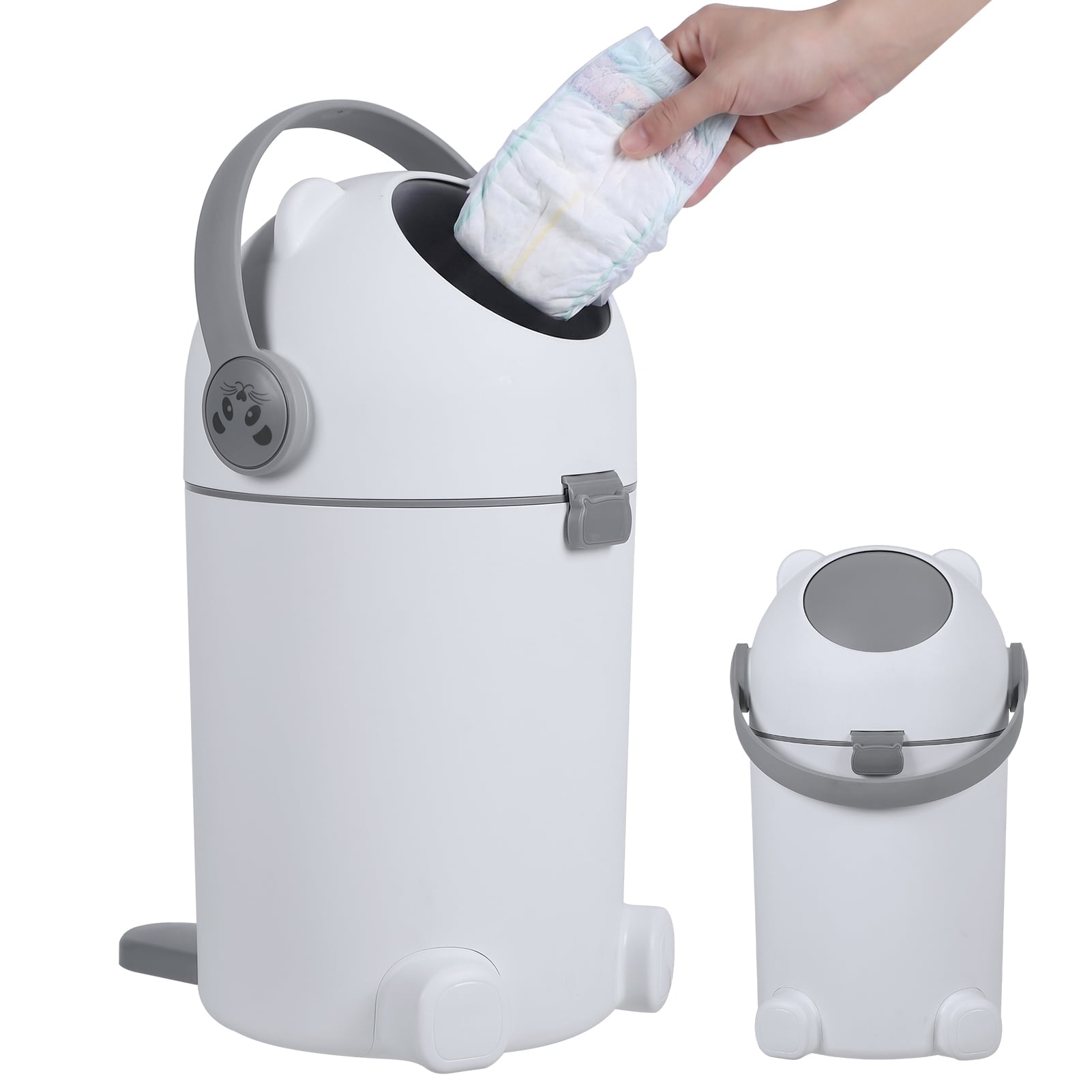 SHUO Y Diaper Pail with Airtight Lid, 15 Liter/ 4 Gallon Sealed Trashbin with Odor Block Design, Diaper Bin Holds Up to 16 Diapers