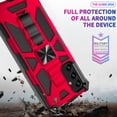 thumbnail image 4 of AT&T Samsung Galaxy A13 5G Case with Tempered Glass Screen Protector Ring Car Mount Kickstand Hybrid Hard PC Soft TPU Shockproof Protective Phone Case - Red, 4 of 8