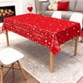 thumbnail image 6 of Uuiauoio Valentines Tablecloth Plastic Disposable Love Heart Tablecloth Rec Valentine Table Cloth Waterproof Table Cover for Valentine Decoration Wedding Anniversary Party 54 x 108 Inches, 6 of 6