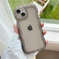 thumbnail image 1 of Fashion Shockproof Clear Phone Case For iPhone 11 12 13 14 Pro XS Max XR Transparent Curly Wave For iPhone 7 8Plus SE Back Cover, 1 of 7