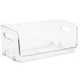 thumbnail image 1 of Plastic Organizer Bins, Large - 2 Pack, Clear | Multi-Use Organizer Bins | Pantry Organizer & Freezer Organizer | Vanity Container | Bins for Home & Kitchen Pantry Storage Bin, 1 of 8