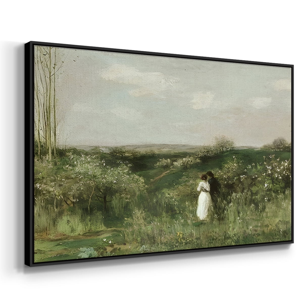 Vintage Landscape-CCXLVI By Wexford Home Framed in Black Wood Gallery Wrapped Canvas 27 in. x 41 in.