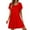 Red, variant on HAJWOH Sundresses for Women Summer Casual Loose Fit Round Neck Short Sleeve Dresses Plain Flowy Work Beach T-Shirt Dress