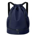 thumbnail image 1 of Qoosea Drawstring Backpack Waterproof Draw String Gym Bags with Shoe Compartment Side Mesh Pockets for Women Men, 1 of 7