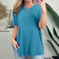 thumbnail image 2 of GigrtiJin Womens Short Sleeve Tops Casual Solid Color Round Neck T-Shirt Loose Comfy Basic Summer Blouse, 2 of 9