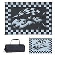 thumbnail image 4 of Stylish Camping Black Checkered Flag Reversible Patio Mat, 4 of 8