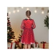 thumbnail image 5 of Sunny Fashion Girls Dress Plaid Tartan Collar Bow Belt Casual Festive Christmas Party Winter 6 Years, 5 of 6