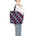 thumbnail image 3 of Defioc Patriotic Star Pattern Tote Bag for Women,Large Capacity Tote Bag with Zipper Casual Shoulder Handbags Shopping Bag, 3 of 8