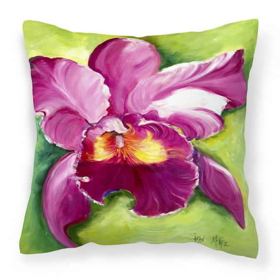 Carolines Treasures JMK1270PW1414 Orchid Canvas Fabric Decorative Pillow  14Hx14W multicolor