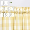 thumbnail image 2 of Yellow White Buffalo Plaid Valance Linen Sheer Cafe Curtain Buffalo Check Plaid Rod Pocket Rustic Farmhouse Kitchen Window Treatment for Living Room Bedroom,1 Panel,55''''x15'''',Yellow and White, 2 of 6