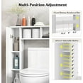 thumbnail image 4 of NALYL Over The Toilet Storage Cabinet, Freestanding Above Toilet Organizer w/ 10-Level Adjustable Shelves & Crossbar, Anti-Tipping Device Included, Bathroom Space Saver (Modern, White), 4 of 8