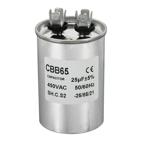 Uxcell CBB65 25uF Run Capacitor,25mfd 1Pcs AC 450V Aluminum Case with 2 Terminal