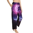 thumbnail image 2 of Uemuo Purple Moon Tree Night Sky Pattern Women's Wide Leg Palazzo Lounge Pants with Pockets Light Weight Loose Comfy Casual Pajama Pants-XX-Large, 2 of 9