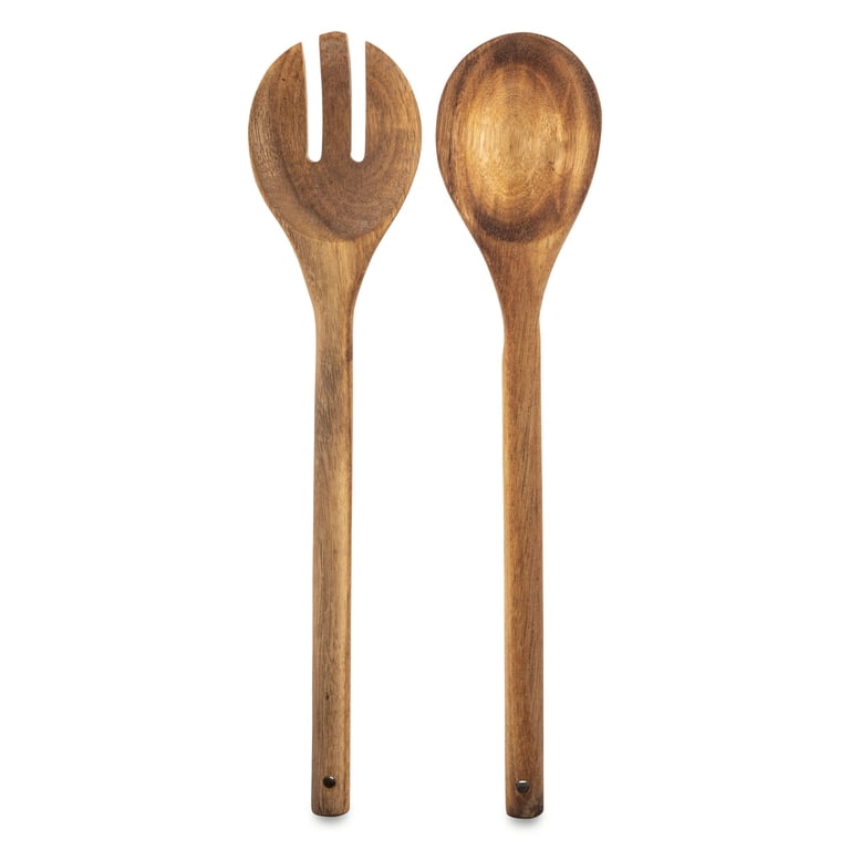 Ceramic Serving Bowl Set with Wooden Spoons, 77.7 Fl Oz photo 4
