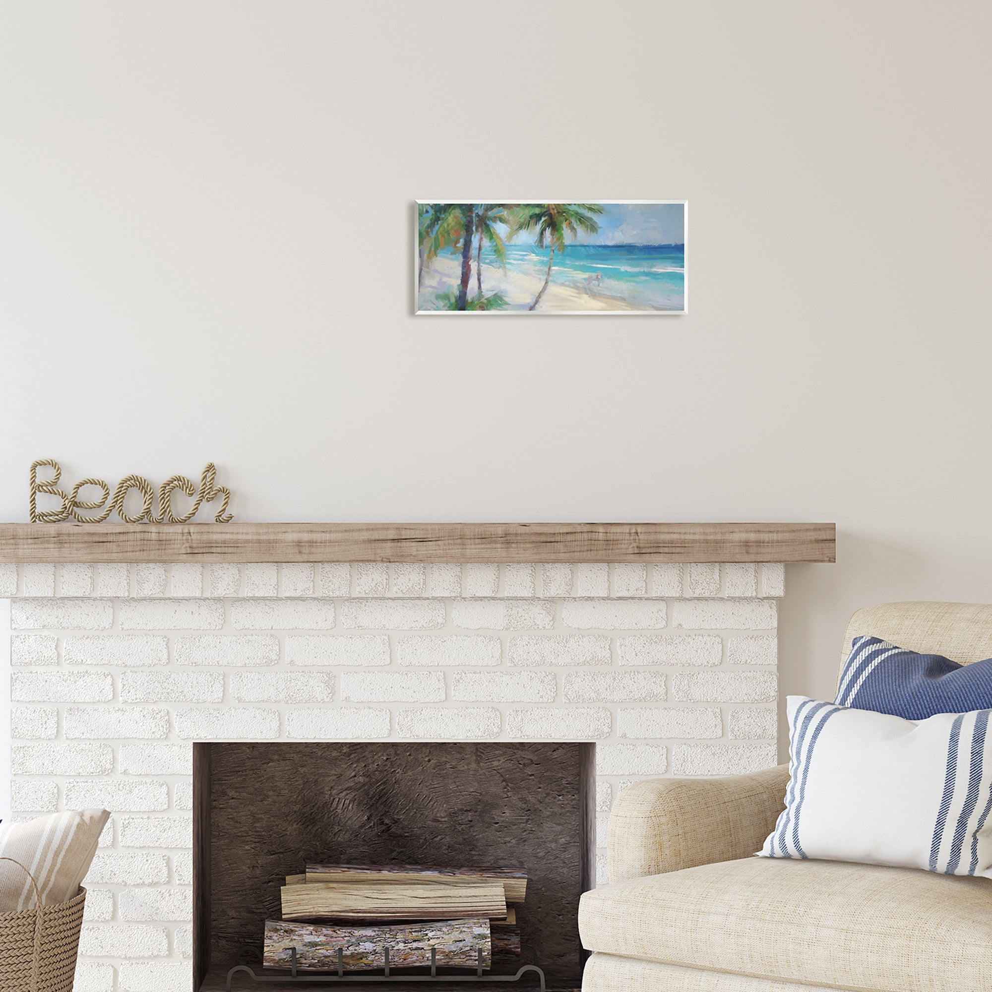 Stupell Industries Tropical Sea Waves Scene Landscape Painting Unframed Art Print Wall Art, 17 x 7