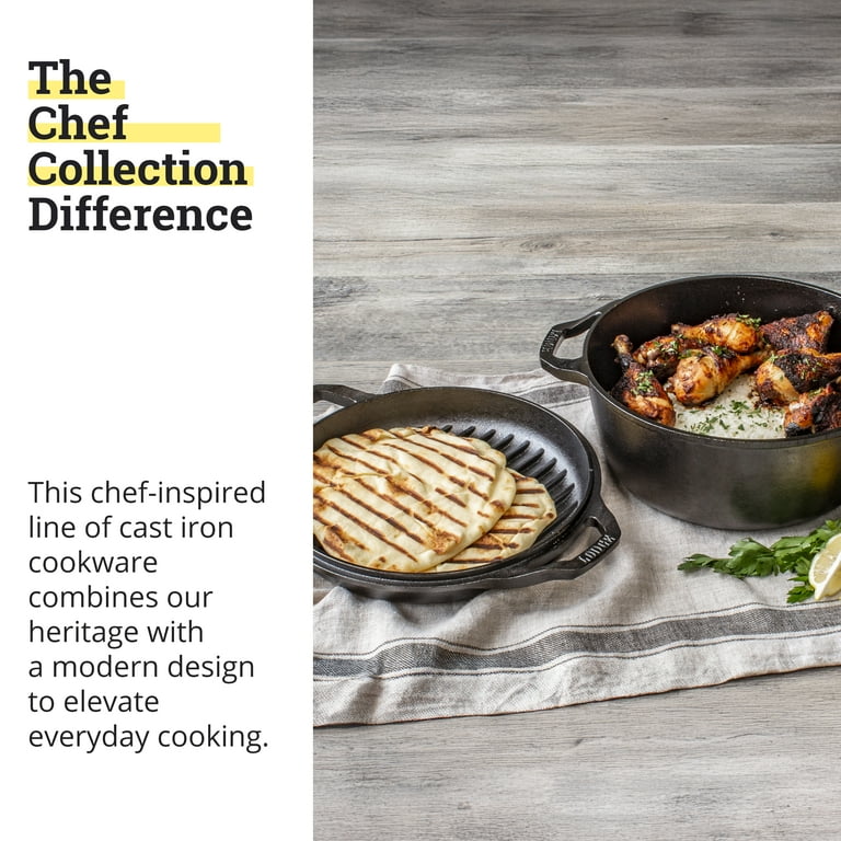 Lodge, Dutch Oven, 6qt, Double with grill lid, versatile cookware