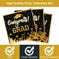 thumbnail image 4 of 201PCS Graduation Party Tableware Set for 25 Guests, Class of 2026 Disposable Graduation Decorations with Plates, Cups, Napkins, Tablecloth & Cutlery, Black Gold Grad Party Supplies, 4 of 7