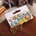thumbnail image 4 of 6 pares de pendientes de aleación de moda, pendientes de tuerca, accesorio de joyería decorativo, 4 of 5