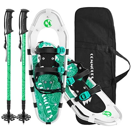 COMMOUDS LIGHTWEIGHT SNOW SHOES MEN WOMEN YOUTH BOYS GIRLS - GREEN