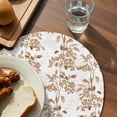 thumbnail image 3 of Brown Fruit Round 15 Inch Placemats Set of 2, Vintage Plant Nature Botanical Flower HeatResistant Non Slip Place Mats for Dining Table, Wipeable Braided Kitchen Table Mats for Housewarming, 3 of 9