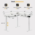 thumbnail image 4 of OKD 60" Electric Standing Desk with LED Strip & Power Outlets, L-Shaped Corner Desk with Shelves & Keyboard Tray, Adjustable Height Computer Desk, Antique White, 4 of 9