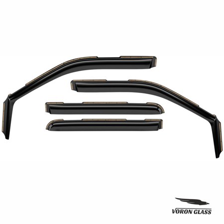 Voron Glass in-Channel Extra Durable Rain Guards for Ford F250 to F550 Super Duty 2017-2022 Crew Cab, Window Deflectors, Vent Window Visors, 4 Pieces - 200289