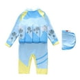 thumbnail image 3 of ATOGUTA Kids Girl Boy Floatation Swimsuit with 8 Adjustable Buoyancy Baby Float Suit One Piece Swimwear Bathing Suit with Swim Cap Light Blue, Size 6M-2T, 3 of 3