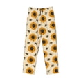 thumbnail image 6 of Uemuo Sunflowers And Bee Pattern Men's Wide Leg Palazzo Lounge Pants with Pockets Light Weight Loose Comfy Casual Pajama Pants-Medium, 6 of 9