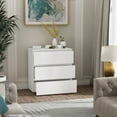 thumbnail image 5 of OXYLIFE 3 Drawer White Dresser, Wood Dresser Chest Vertical Storage Organizer Unit for Bedroom, Living Room, Hallway, 5 of 8