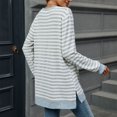 thumbnail image 4 of BLVB Womens Long Sleeve Shirts Striped Color Block Crewneck Split Casual Loose Fall Tunic Tops to Wear with Leggings, 4 of 9