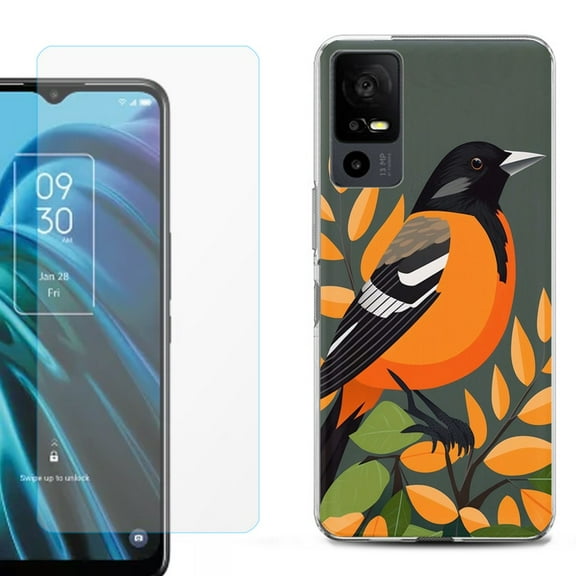 OneToughShield ® for TCL 40 XE 5G Shockproof Fashion Phone Case, with Tempered Glass Screen Protector - Oriole