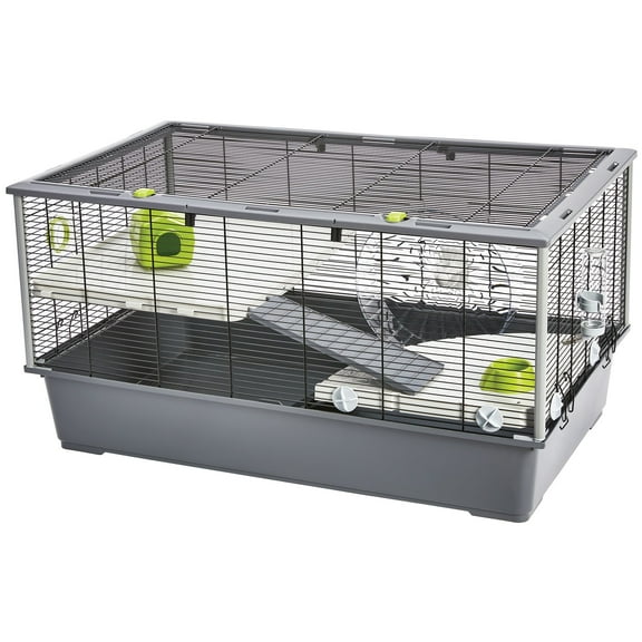 Hamster Nation Hamster Home, Jumbo Hamster Cage Measures 38.2L x 22.6W x 15.4H inches and provides for 676 Sq. inches of unbroken floorspace, Includes ALL Accessories